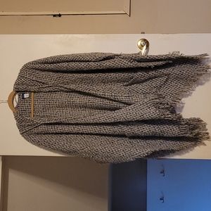 Apt. 9 Black/White/Grey hooded Poncho Wrap. One size